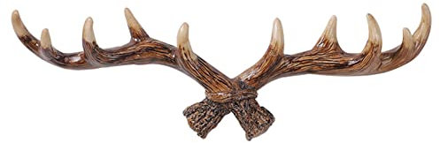 Anawakia Geweih Garderobenhaken Hakenleiste Aufhänger Kleiderhaken Garderobenleiste Wandhaken Vintage Home Deko Hirschgeweih Geweih Geweih-Kleiderhaken (Braun)