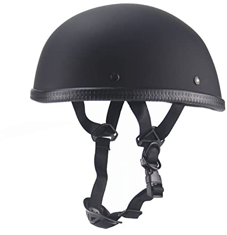 Retro Casque Moto Bols Casque Ouvert Demi Casque ECE Homologué Vintage Braincap Jet Demi Coquille Casque Avec Taille Ajustable Pour Street Bike Cruiser Chopper 1,M:57-58CM