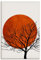 ARTLAND Wanddeko Leinwand Bilder Wandbild 60x90 cm Minimalismus Sonne Silhouette Baum Winter Japan U3XX