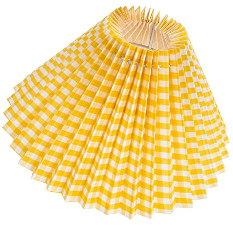 Nordic Unique Pleated Lamp Shade - Desk & Bedside Light Cover, Yellow Floor Lampshade for Home Living Room & Bedroom Decoration
