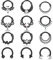 Adramata 12 Stück 16G Nasenringe Hoop Chirurgenstahl Septum Set CZ Opal Knorpel Daith Ring Helix Ohrring Nasenpiercing Schmuck