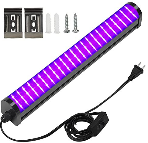 Upgrade 25W LED Schwarzlichtleiste - 72 UV Big LED Chip 395-405nm, Schwarzlichter für Glow Party - Schwarzlichtleiste für fluoreszierende Poster, Glow in the Dark Party, Bühnenbeleuchtung,
