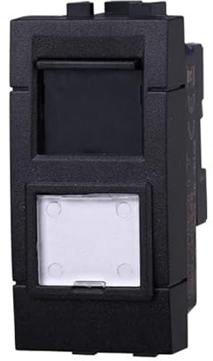Conector de red con toma de datos RJ45, compatible con Bticino Living Light (CAT5E, negro)