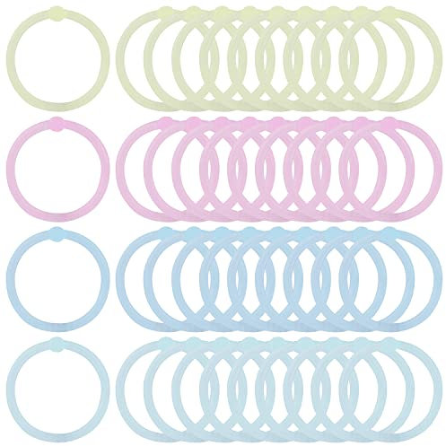 40pcs Plastic Binder Rings, 1inch Multicolor Loose Leaf Book Rings Keychain Rings Bulk Ring Clips for Index Cards Flash Cards Paper Books Calender Crafts (4 Colors)