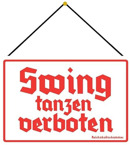 Metall Schild 20x30cm mit Kordel Swing tanzen verboten Verbotsschild Blechschild