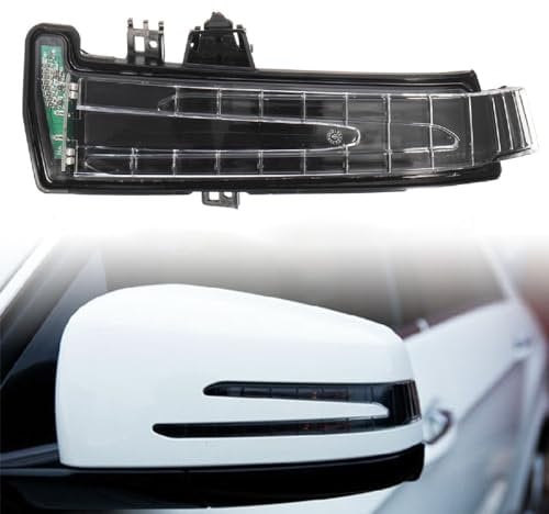 GSRECY Blinkleuchte Aussenspiegel Spiegelblinker Kompatibel mit Mercedes A B C CLA GLA GLK Klasse W204 W212 W221 W176 W246 X204 W218 LED Seitenspiegel Gelbes Marker Licht (Linke Seite)