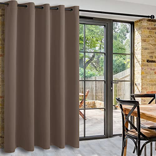 DWCN 1 Panel Room Divider Curtain Blackout for Bedroom, Door Curtain Thermal Large Blackou Curtain Eyelet, Brown, 80 x 84 inch Width by Length