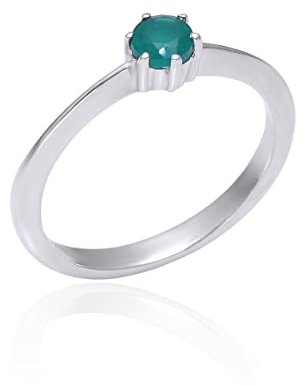 Neuer Ring aus 925er-Sterlingsilber für Damen – schwarzer Onyx/grüner Onyx/Granat/Amethyst/Citrin-Edelstein, rhodiniert, schlicht mit 925er-Markierung, alle Größen erhältlich