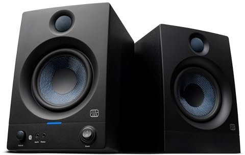 PreSonus Eris 5BT Gen 2, Altavoces Activos de Escritorio 5 con Bluetooth para Multimedia, Juegos, Producción Musical de Calidad Estudio, Potencia 100 W