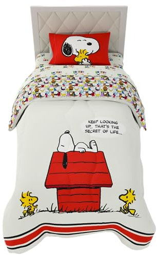 Franco Set copripiumino e lenzuola, in microfibra, motivo arachidi, 4 pezzi, misura doppia