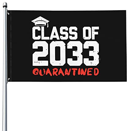 Garten Flaggen Klasse Von 2033 Die Kindergartenklasse, Die Unter Quarantäne Gestellt Wurde Garten Fahnen Durable Dekorative Fahnen Lichtbeständige Außenbanner Für Home Yard Rasen 90x150 cm