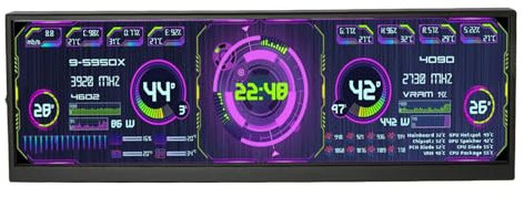 Bewinner 12.7 Inch 4K 3840x1100 Stretched Bar Touch Screen Display Monitor,USB Mini CPU Monitor Screen, CPU RAM Sensor Panel Display PC CPU RAM HDD Data Monitor for AIDA64 PC
