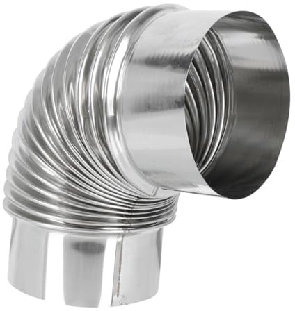 jojofuny Tubo Fumario Acciaio Inox Con Gomito Per Scarico Fumi Facile Installazione e Uso Adatto Per Campeggio e Ventilazione Interna