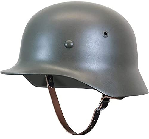 ZYHJAUP WW2 Helm, WW2 Deutscher M35 Stahlhelm, Weltkrieg 2 Helm German Elite Army M35 M1935 Stahlhelm Taktisch Widerstandsfähiger Militär-Kampfhelm Deutsch Mit Lederfutter