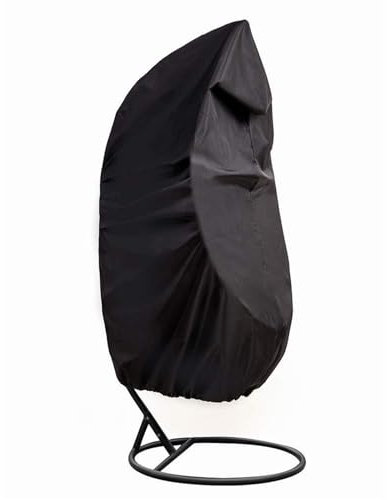 GSJNHY Housse de Fauteuil Suspendu de Jardin Housse de Pluie Anti-poussière for Chaise pivotante d'extérieur en Tissu Oxford 210D, Coquille d'œuf(Color:Black,Size:230x200cm)
