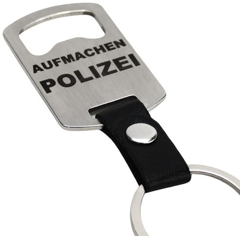 WIENS3D Aufmachen Polizei Flaschenöffner Schlüsselanhänger als Geschenk, mitbringsel, Geburtstag, Papa Mama Onkel Tante Kollege Freund Freundin lustig Festival