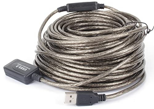 Extension Cable, Built-in USB Cable, 20m, 1.1/1.0/2.0 Compatible, No Signal Loss, Computer Accessories