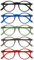 OPULIZE REY Lesebrille - 5er-Pack - Runder Retro-Rahmen - Mattschwarz, Blau, Grün, Grau, Rot - Herren Damen - Federscharniere - RRRRR56-1367Z - +3.00