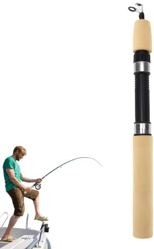 Renopfect Kombination aus Eisangelrute und -Rolle, Eisangelrute,Teleskop-Angelrute - Reise-Taschenrute, Eisangel-Kombinationen, Winter-Eisangelausrüstung für Salzwasser und Süßwasser