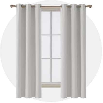 Deconovo Thermal Blackout Curtains Eyelet, Energy Saving Bed Curtains for Bedroom, W42 x L84 Inch, Greyish White, 2 Panels