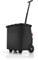 reisenthel carrycruiser Glossy Black dots – Tragbarer Einkaufstrolley mit stabilem Aluminiumrahmen, Schultergurt und herausnehmbarer Netz-Innentasche – Aus wasserabweisendem Material