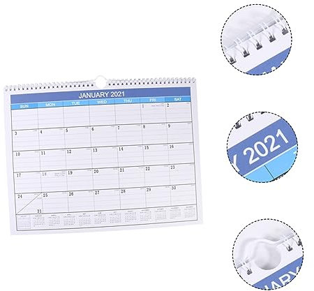 NUOBESTY 1 Stk Kalender Jährlich Woche Agenda 2021 Planer Täglich Monat Blue Papier