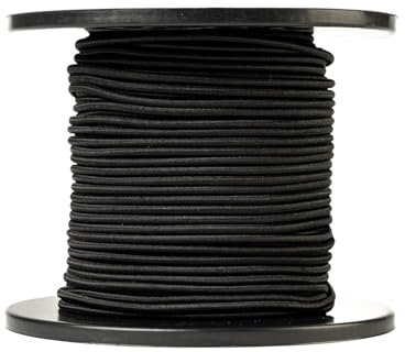 SNURO Cuerda elástica redonda (6 mm, 100 m, negro) – Calidad profesional – Resistente a la intemperie y reutilizable – Carga de rotura 80 kg – WLL 40 kg