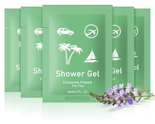 fafortune Travel Shower Gel Bulk Verbena Scent 10ml (0.28 oz Liquid) Small Size Shower Gel Bulk Hotel Supplies for Guests Airbnb Homes Resorts