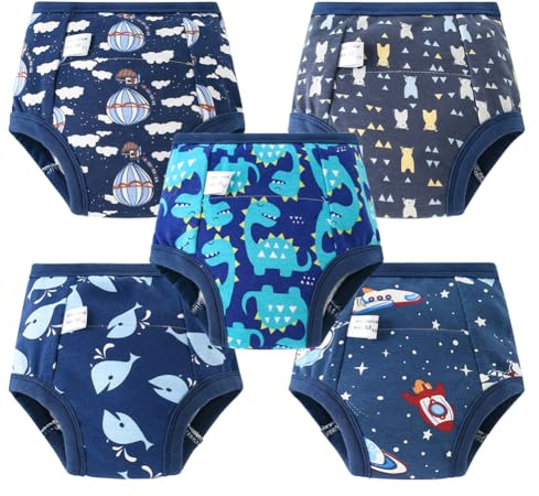 Aolso Training Pants, 2 Pieces High Waist Baby Potty Sweatpants for Kids, 100% Cotton, Washable and Reusable