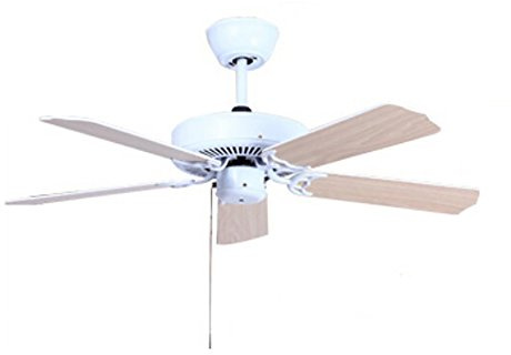 MEVZHH Ventilateurs de Plafond Avecpes,Feuilles Antiques Européennes Avecventilateur de Plafond Salon Étude Restaurant Décoration Ventilateur Tirer Interrupteur de Corde/Feuille de Bois Blanc