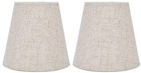 Keenso Pince/support en Tissu sur Abat-jour, Couvercle D'abat-jour élégant pour Chandelier à Vis E14, Idéal pour les études, les Hôtels, Tissu + Fer (PT13)