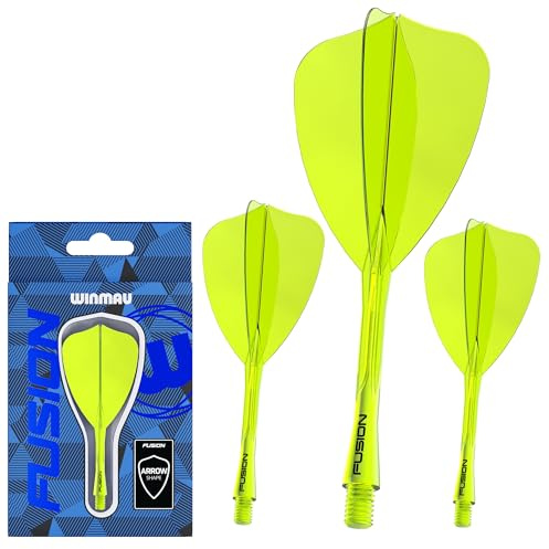 WINMAU Darts Fusion Integriertes Flug und Schaftsystem - Arrow Form und Design - Verfügbar in Kurz, Intermediate und Medium