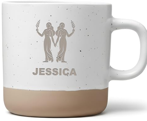 Personalisierte Tasse Sternzeichen Zwilling, Kaffeetasse mit Sternzeichen, ideales für Zwillinge-Geborene, zum Geburtstag oder für besondere Anlässe (Beidseitig Graviert)