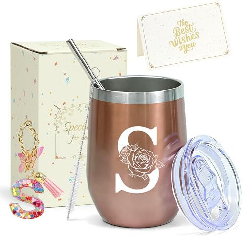 ZIOSINM Geschenke für Frauen mit Thermobecher Personalisiert (S) | Trinkflasche mit Strohhalm, Muttertagsgeschenk, Valentinstag & Weihnachten
