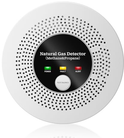 Natural Gas Detector Alarm,10s Methane/Propane Leak Alert,Battery Included | 85dB Siren & LED Flash Alert,10 Year Sensor,3 Year Batteries,Combustible Gas Detector,24/7 Monitoring for Kitchen RV Camper