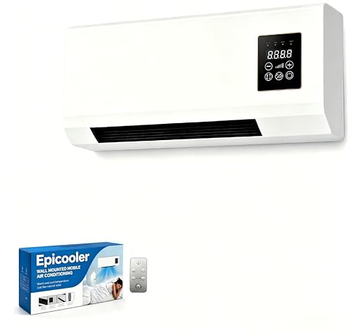Epicooler Portable Air Conditioner for Bedroom, Mini Quiet Air Cooler with 6 Speeds, Cooling & Warm Airflow, Remote Control, LED Display, Timer, Desktop & Wall Mount for Office, Dorm, Bathroom