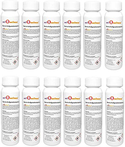 Saunaaufguss Konzentrate Set 'Klassik + Wellness' mit 12 x 125 ml Flaschen
