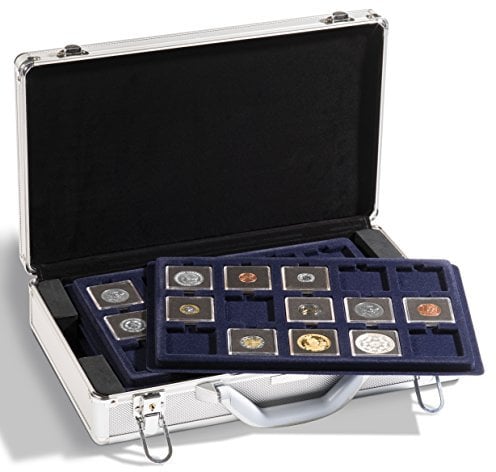 Leuchtturm 343225 Coffret à Monnaie Cargo L 6 - INCL. 6 Plateaux pour 90 pièces p.ex. en Capsules Quadrum - 407 x 95 x 245 mm