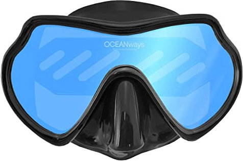Oceanways Superview-SL TrueColor w/Anti-Fog Scuba/Spearfishing Dive Mask (OM836BKSFF) by SeaDive
