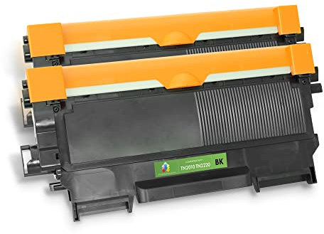 2 Toner kompatibel für Brother DCP-7055, 7055W, 7057, 7060D, 7065DN, 7070DW, HL-2130, 2132, 2135W, 2240, 2240D, 2250DN, 2270DW, MFC-7360N, 7460DN, 7460N, 7860DW, FAX-2840, 2845, 2940E | TN2010 TN2220