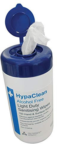 Safety First Aid Group HypaClean Hand & Surface Wipes (Drum of 150 Wipes)