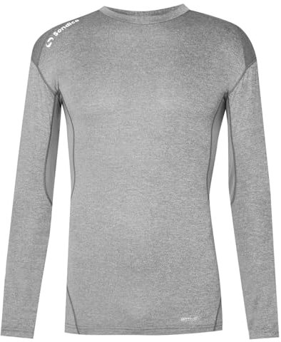 Sondico Mens Base Core Long Sleeve Base Layer Top Grey Marl S