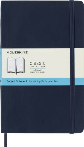 Moleskine Notizbuch mit gepunkteten Seiten, Blau (Saphir), Groß, 13 x 21 cm