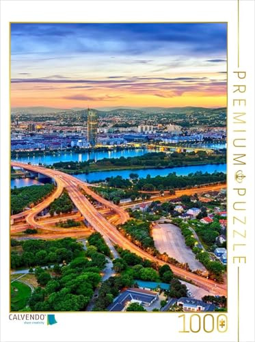 CALVENDO Puzzle Die Stadt Wien an der schönen blauen Donau | 1000 Teile Lege-Größe 48 x 64 cm Foto-Puzzle für glückliche Stunden