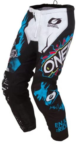 O'NEAL | Pantaloni Motocross | MX | eccezionale libertà di movimento, completamente foderati, imbottitura in gomma per una maggiore protezione | Pantaloni Element Villain | Adulto | Bianco | Taglia 40