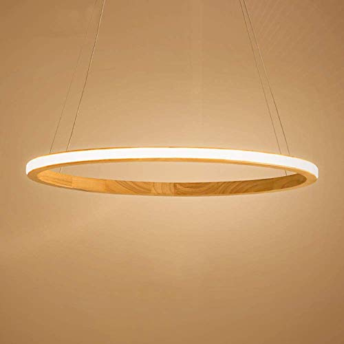LED Holz Pendelleuchte Restaurant Licht Dimmbar Kronleuchter Moderne Ring Acryl Einfache Esszimmer Lampe Haushalt Postmodern Wohnzimmer Schlafzimmer Kreative Hängen Leuchte Mit fernbedienung Ø66cm