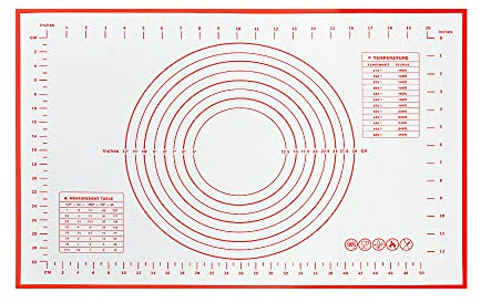 Professionale Grande Silicone Pastry Baking Mat 70x50 cm, Riutilizzabile Ecocompatibile Tappetino Forno Silicone Tappetino Pasticceria Antiaderente Senza BPA Antiscivolo Stuoia Rolling (Vino Rosso)