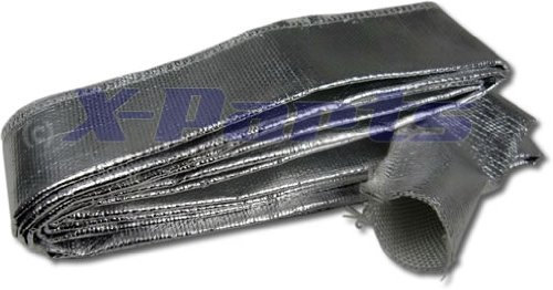 Hitzeschutzschlauch 3m ALU Aluminium Kabelschutz Benzinleitung Heizung Ummantelung Hitzebeständig bis ca. 1000°C erhältlich in Durchmesser 13mm 25mm 38mm 50mm 1016074/1016075 / 1016076/77 (25mm)