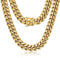 ROWIN&CO Halskette Kette Herren Panzerkette Gold Edelstahl Goldkette Hip Hop Rapper Schmuck für Männer Jungen Ketten 45-88cm | 15 mm Dicke Cuban Link Chain Persönlichkeit Gliederkette. (50)