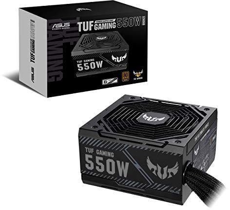 ASUS TUF Gaming - Fuente de alimentación de Bronce de 550 W, diseño de Ventilador de tecnología axial, rodamientos de Ventilador de Doble Bola, tecnología 0dB, certificación 80 Plus Bronze, Conector